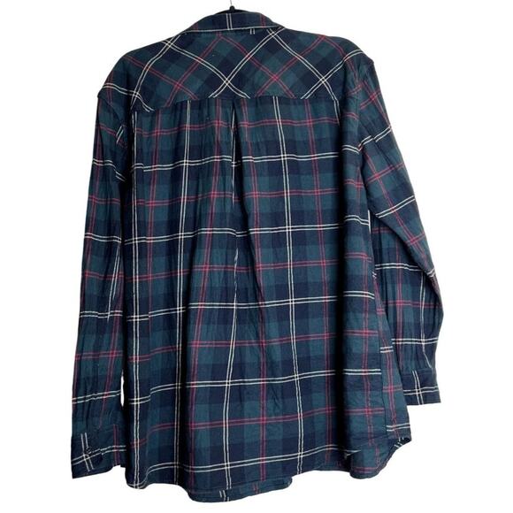 Eddie Bauer Boyfriend Fit Women Size Large Flannel Long Sleeve Button Up Shirt - Picture 2 of 5